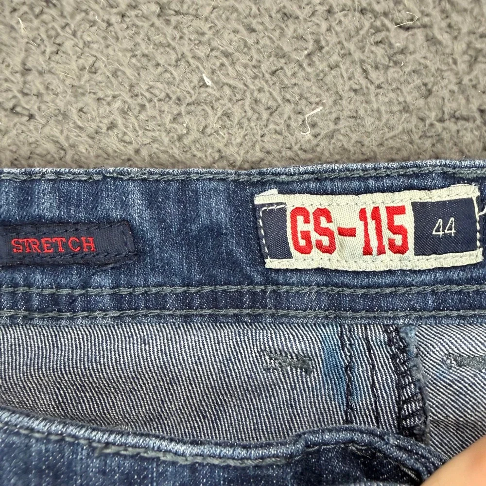 Denim Supply GS-115 Mens Blue Stretch Relaxed Fit Embroidered Jeans Size 44